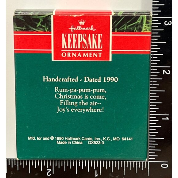 HANDCRAFTED 1990 HALLMARK KEEPSAKE ORNAMENT QX523-3 LITTLE DRUMMER BOY - Picture 2 of 6